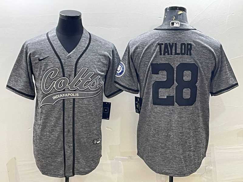 Men's Indianapolis Colts #28 Jonathan Taylor Grey Gridiron With Patch Cool Base Stitched Baseball Jersey,We sell and wholesale Men's Indianapolis Colts #28 Jonathan Taylor Grey Gridiron With Patch Cool Base Stitched Baseball Jersey on line form chian!